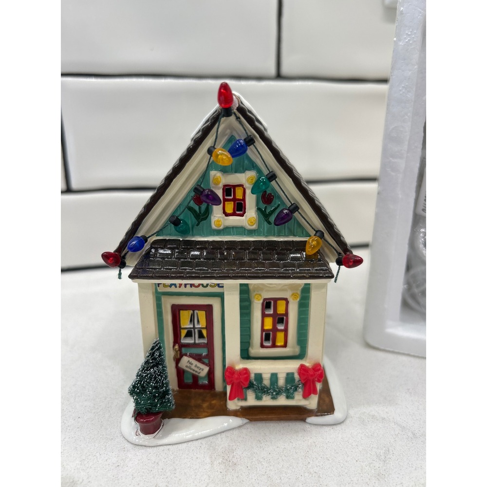 Dept 56 Snow Village Let's Play House Lighted Building 56.55173 Teal Playhouse - Picture 2 of 6